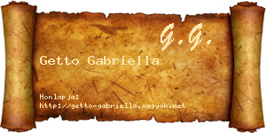 Getto Gabriella névjegykártya
